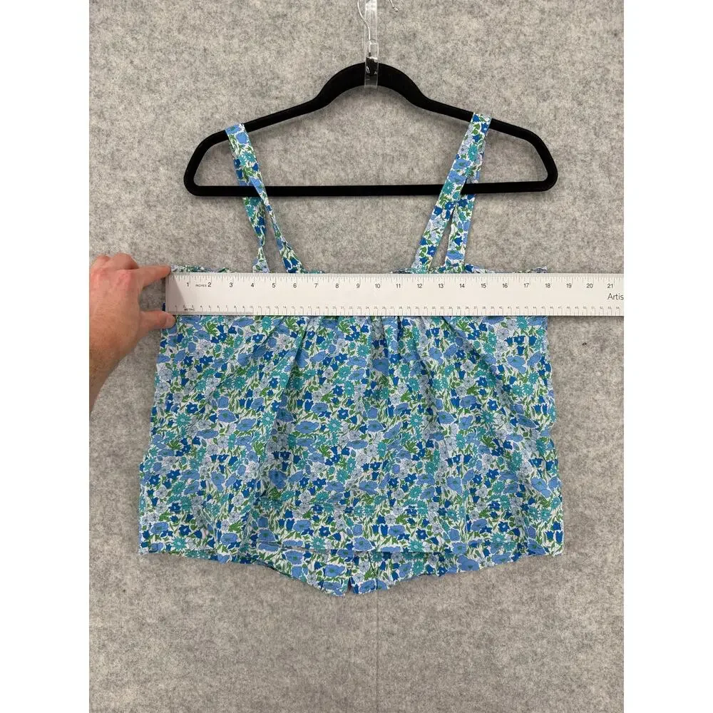 J. Crew Liberty Poppy and Daisy Smocked Button-Front Tank Top Size Medium - Picture 9 of 10